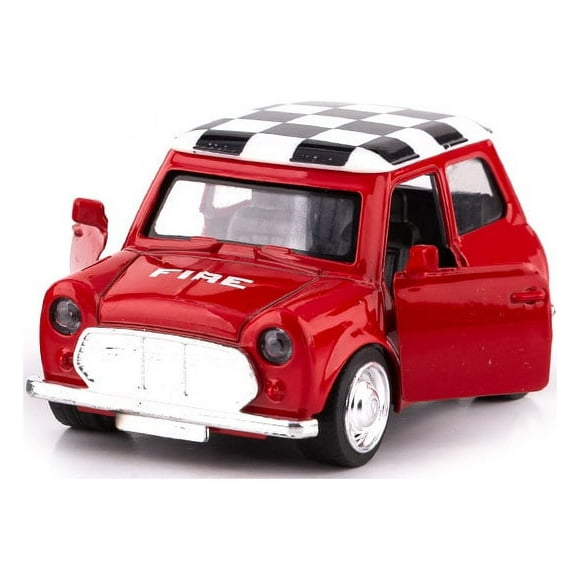 1:43 cartoon alloy car model children's toy car model toy pull back to open the door boy toy car (mini red, 2 packs)