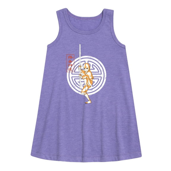 Avatar: The Last Airbender - Aang Crest - Youth Girls A-line Dress