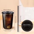 thumbnail image 3 of 50 Set 16oz Plastic Cups with Lids and Straws, Disposable Black Clear Iced Coffee Cup with Lid, Round Bottom Plastic To Go Cups for Cold Drinks Slushie Smoothie Soda Bar Party Shop Supplies, 3 of 6