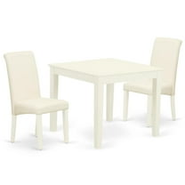 East West Furniture Dining Room Set Linen White, OXBA3-LWH-01