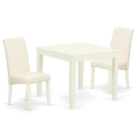 East West Furniture Dining Room Set Linen White, OXBA3-LWH-01