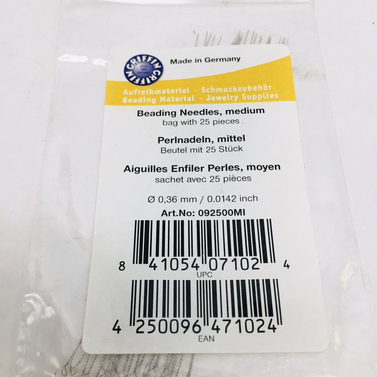 50 PSC GRIFFIN BEADING NEEDLES MEDUIM