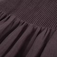 thumbnail image 6 of Tumotour Cottton And Linen Dress For Women 2025 Spring Summer Loose Crewneck Puff Sleeve Elegant Pleated High Waist Mini Dresses, 6 of 8