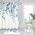 thumbnail image 2 of Eucalyptus Leaves Bath Mat Rug Super Absorbent Quick Dry Thin Bathroom Rugs Fit Under Door Non Slip Rubber Backed Bathroom Floor Mat for in Front of Bathtub Sink Shower (17"x24", Blue), 2 of 6