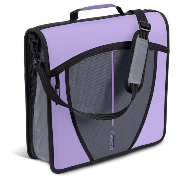 Case-it The Mighty Zip Tab Zipper Binder - 3 Inch O-Rings - 5 Color Tab Expanding File Folder - Multiple Pockets - 600 Sheet Capacity - Comes with Sh