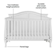 Child Craft Camden Crib and Changing Table Nursery Set, 4-in-1 Convertible Design, Matte White, 2-Piece