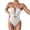 White, variant on Women's Solid Color One Piece Swimsuit Bikini Tie Backless Bathing Suit with Removable Padded Cups High Cut, Green M