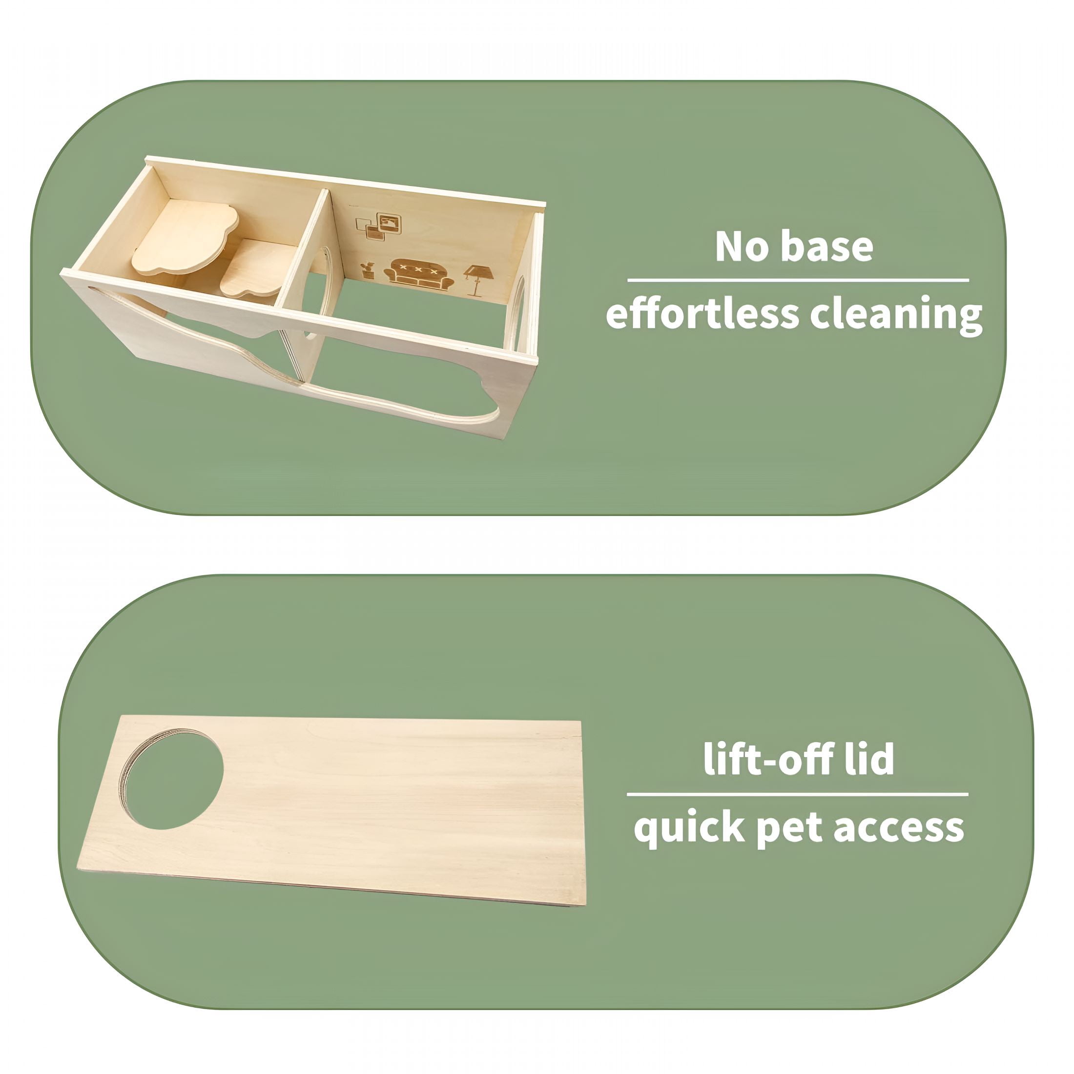 XIBUFE Guinea Pig Hideout Wooden House Chamber Small Animals Pets Tunnel Exploring Toys for Dwarf Hamsters, Syrian Hamsters, Gerbils, Hedgehogs, Rats, Mice, Chinchilla (Living Room)