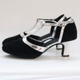 thumbnail image 5 of Professional Latin Dance Shoes for Women Satin Sequins Pointed Toe Closed Toe Ballroom Wedding Dancing Shoes Tacones De Mujer Elegantes, 5 of 9