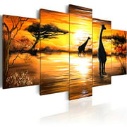 artgeist Canvas Wall Art Print Africa 200x100 cm / 79"x39" 5 pcs Home Decor Framed Stretched Picture Photo Painting Artwork Image 5723