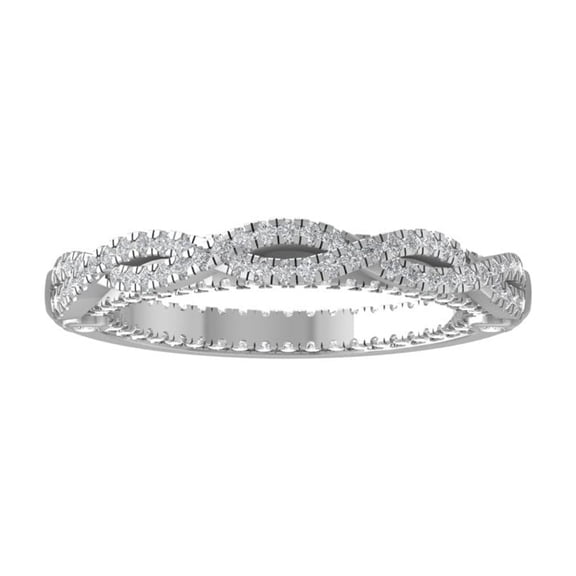 ARAIYA FINE JEWELRY 10K White Gold Round-shape Diamond Anniversary Ring (5/8 cttw, I2-I3 Clarity, I-J Color) Size 8.5