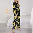 thumbnail image 3 of Pofeuu Banana Print Womens Pajamas Set Long Sleeve Sleepwear Button Down Nightwear Soft Pj Lounge Sets Button Down Pajamas Women-Medium, 3 of 7