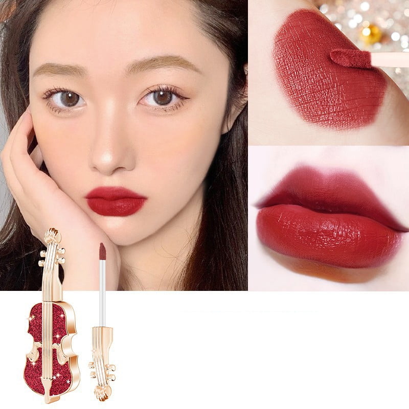Long Lasting Matte Lipstick, violin lipstick in Velvety Red, Unique