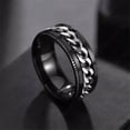 thumbnail image 2 of HOOUN Men's Black Cuban Link Spinning Band Ring Stainless Steel Jewelry Gift For Him-9, 2 of 3