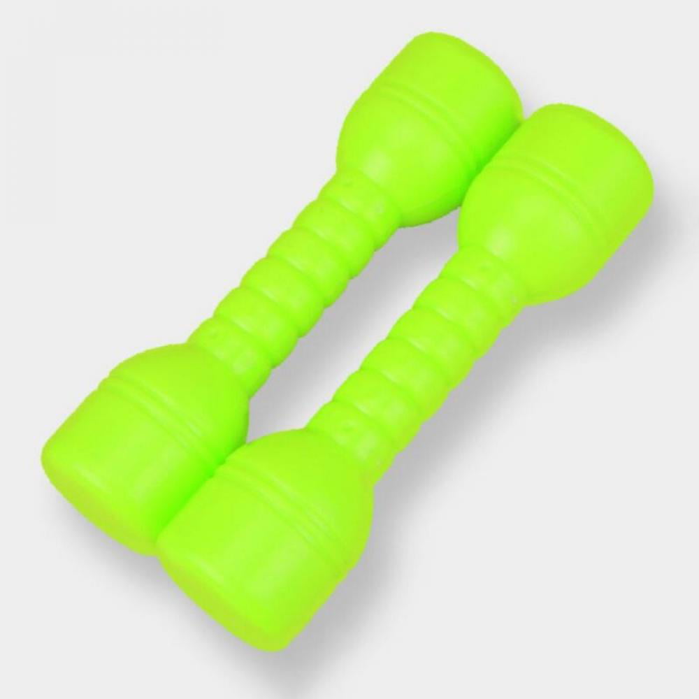 2 Pair Durable Kids Plastic Dumbbell Toy Morning Exercises Accessories Green 