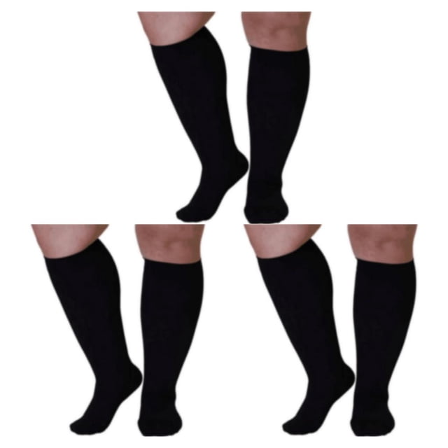 Calcetines de Compresión Minnieouse Pantorrilla Ancha Cuidado de la Salud Transpirable Negro Multicolor