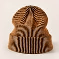 thumbnail image 4 of Womens Hats Striped Knitted Lightweight Warm Cap Ear Protection Stretchy Casual Breathable Comfortable Trendy Beanie Hat, 4 of 4