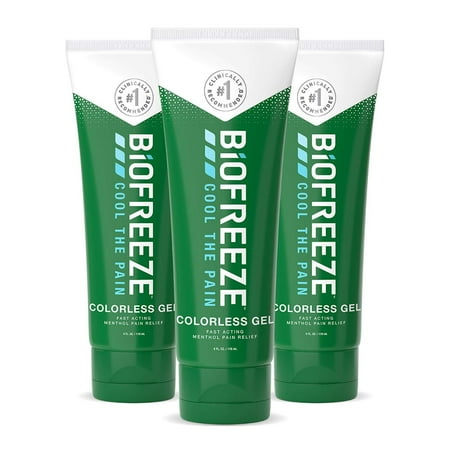 Biofreeze Pain Relief Gel, 4 oz. Tube, Colorless, Pack of 3 (Packaging May Vary) .