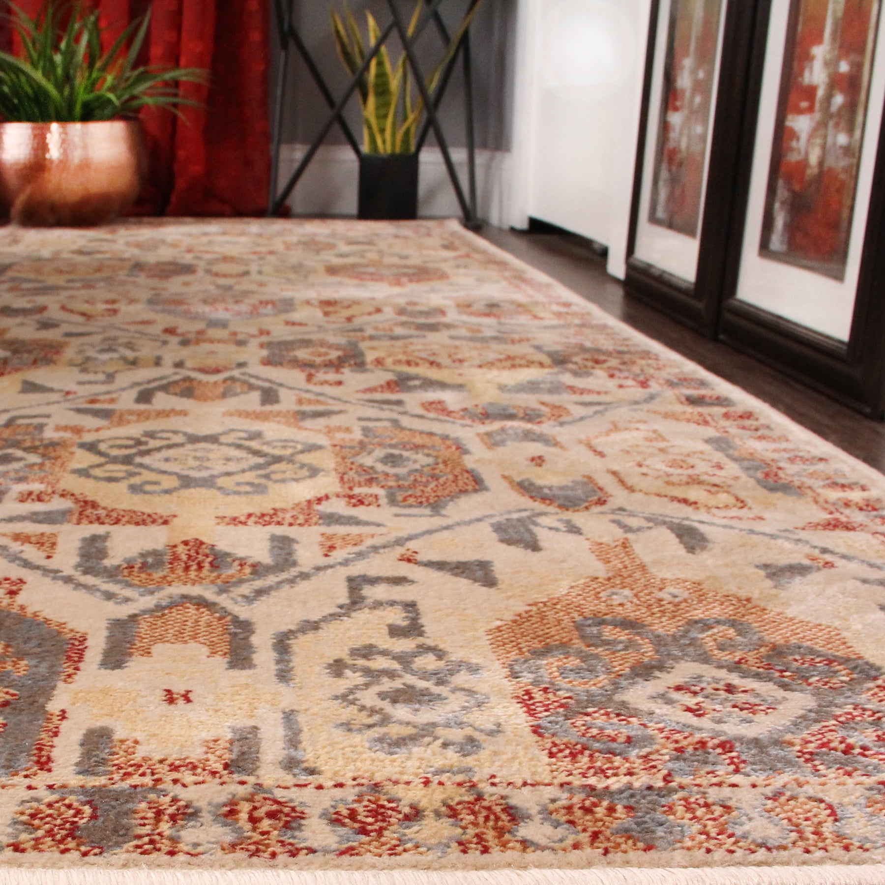 Superior Zuleyka Aztec Southwestern Indoor Area Rug, 5' x 8', Rust