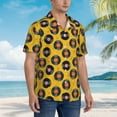 thumbnail image 3 of Balery Retro Vinyl Records Camisas hawaianas de manga corta para hombre, camisas playeras de corte holgado, camisas de vacaciones con botones,Large, 3 of 7