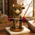 thumbnail image 7 of Highland Cow Figurine - Resin Cute Scottish Cow Statue for Home Office Desk Decor, Funny Sporty Highland Cow Sculpture for Bookshelf Shelf, Gift for Cow Lovers, 7 of 7