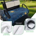 thumbnail image 5 of Golf Cart Seat Covers for 2 Seater, Navy Blue Yellow Star Retro Soft Microfiber Cart Seat Towel Blanket, Starry Sky Vintage Absorbent Breathable Non Slip Bench Seats Protector for Golf Course 51"x31", 5 of 9