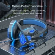 TekDeals 3.5mm Gaming Headset Mic Headphones Stereo Bass Surround For PS5 PS4 PC Xbox One, Blue