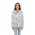 thumbnail image 3 of Aosijia Womens Long Sleeve Shirt Striped V Neck Button Down Casual Loose Fit Blouse Tops with Front Pockets, 3 of 18