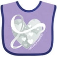 thumbnail image 3 of Inktastic Lung Cancer Awareness White Ribbon Around Heart Boys or Girls Baby Bib, 3 of 4