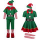 thumbnail image 2 of Disfraz de elfo verde navideño para adultos y niños, para fiesta de Navidad, Año Nuevo, sombrero de Papá Noel, cinturón, calcetines, cubrezapatos, conjunto de ropa, 2 of 6