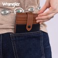 thumbnail image 6 of Wrangler Small Women's Wallet Slim Bifold Wallet RFID Credit Card Holder Minimalist Zipper Coin Pocket, Black-Brown, 6 of 7