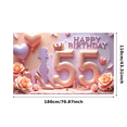 thumbnail image 3 of Yatrandify Elegant Design Happy Birthday Banner Glitter Theme 55 Birthday Celebration for Women Glamorous Party Pink Decor, 3 of 7