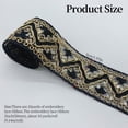 thumbnail image 2 of 10 Yards 2 Inch Black Gold Sequin Ribbon Beaded Lace Trim Metallic Vintage Sheer Paillette Glitter Embroidery Edging Ribbon, 2 of 9