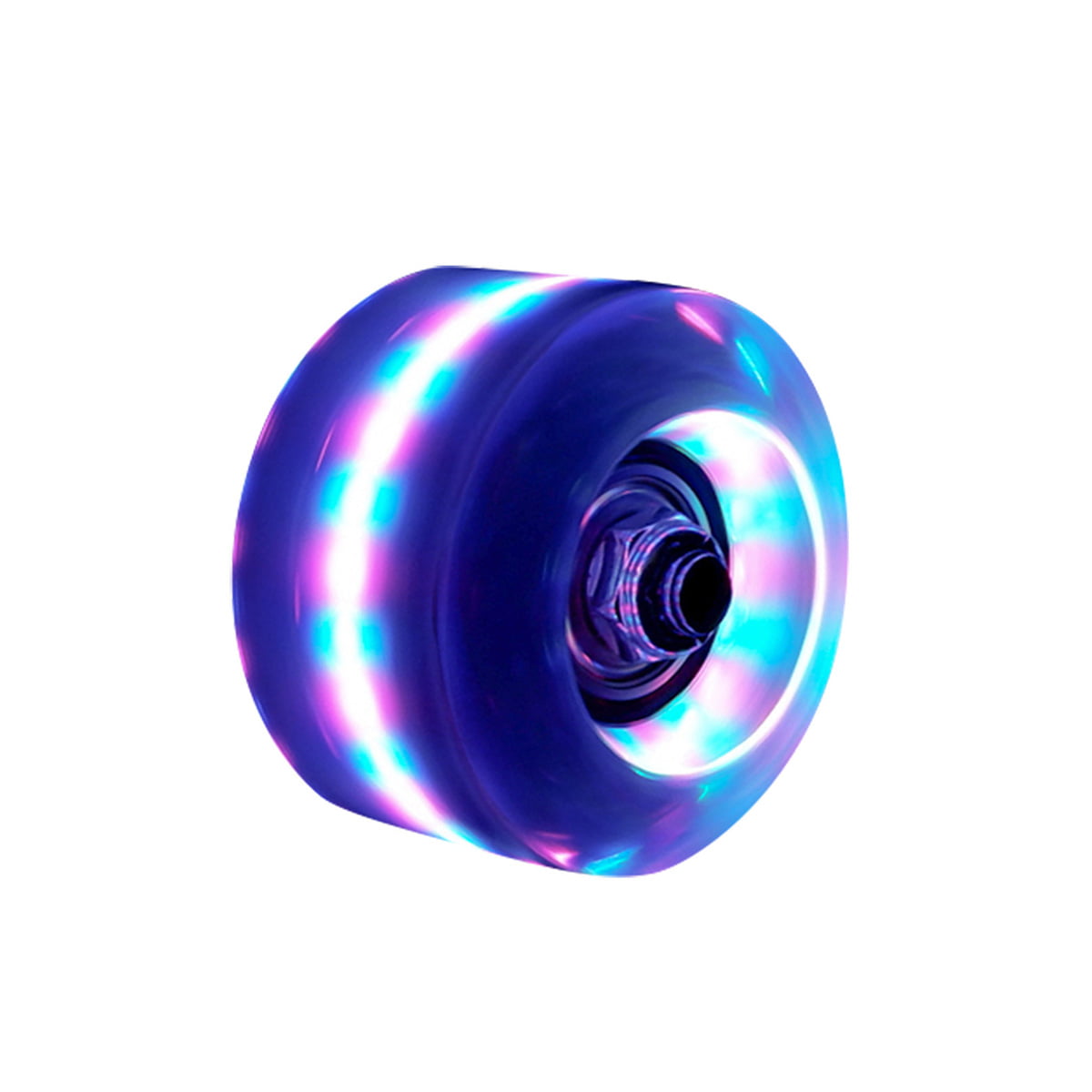 4pcs Luminous Light Up Quad Roller Skate Wheels With BankRoll Bearings Installed 