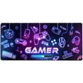 thumbnail image 2 of Extended Games Mouse Pad, XXL Gaming Mouse Pads, Large Mousepad Laptop Computer Keyboard Mat Desk Pad with Non-Slip Base and Stitched Edge for Game Room Decor, 35.4 x 15.7 inch, 2 of 7