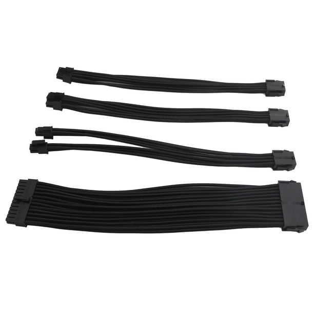 Cable De Extensión ATX De 24 Pines, CPU De 4+4 Pines, PCIE GPU PSU De 6+2 Pines Con Peines. Fabricado Con Alambre OFC Para HX1000, Serie RM, Funda De Nailon De 30 Cm