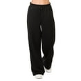 thumbnail image 5 of COUVER Women’s Cozy Fleece Wide-Leg Sweatpants with Drawstring and Pockets, Black, Small, 1 Pair, 5 of 6