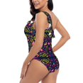 thumbnail image 4 of Easygdp Colorful Mexican Women's One Shoulder Ruffle Monokini Bathing Suits with Removable Chest Pad, Quick Drying - Medium, 4 of 8