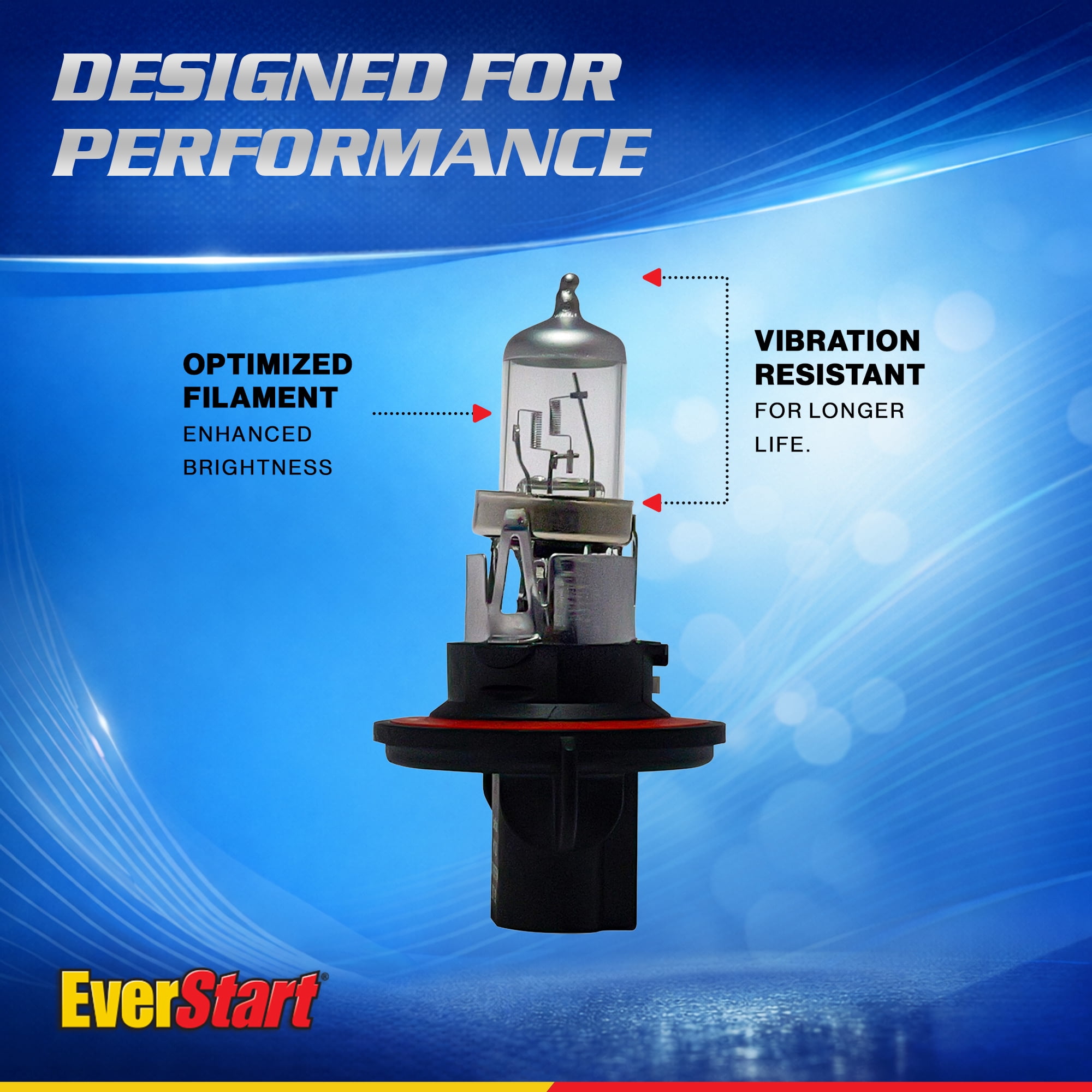 EverStart H13 Halogen Headlight Bulb, 1 pack, Compatible with Multiple Cars