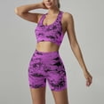 thumbnail image 2 of CIENVNSTG Two Piece Workout Sets for Women Summer Seamless High Waist Shorts Yoga Outfits Sports Bra Gym Shorts Workout Gym Yoga Purple XL, 2 of 5