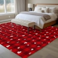 thumbnail image 5 of Valentine's Day Washable Area Rug 5 x 7 ft Modern Romantic White Pink Love Heart Red Buffalo Plaid, Soft Non Slip Rugs Stain Repellent Indoor Felt Carpet for Living Dining Room Bedroom Home Office, 5 of 9