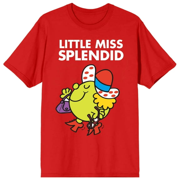 Mr. Men and Little Miss Classic Little Miss Splendid Crew Neck Short Sleeve Red Women's T-shirt-Small