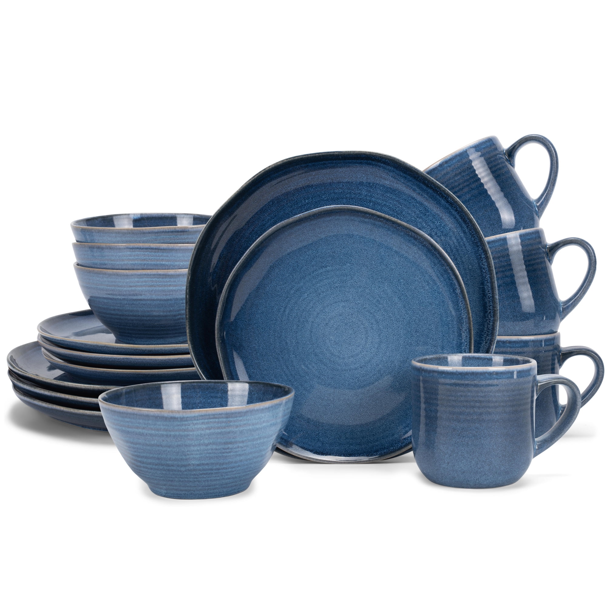 MOKLYF 56 Pezzi Set di stoviglie in Ceramica stoviglie Piatti Piatti Set di Servizio da tavola in Ceramica Servizio in Porcellana per 10, Set di stoviglie Phnom Penh(56 Standard Pots