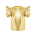 thumbnail image 2 of vastwit Toddler Girls Blouses Metallic Shirts Party Tops Ruffle Short Sleeve Tee Concert T-shirt Gold 18-24M, 2 of 7