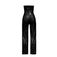 thumbnail image 5 of OSOLU Solid Color Women Sleeveless Strapless Sequined Jumpsuit Comfort Dailywear, 5 of 6
