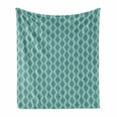 thumbnail image 1 of Ethnic Soft Flannel Fleece Throw Blanket, Abstract Geometric Inspired Modernized Continuous Pattern, Cozy Plush for Indoor and Outdoor Use, 60" x 80", Almond Green Cadet Blue, by Ambesonne, 1 of 5