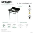 thumbnail image 4 of Kingston Brass KVPK30KBSQ6 Templeton 30-Inch Black Granite Console Sink with Brass Legs (8-Inch, 3-Hole) in Black Granite/Polished Nickel, 4 of 6