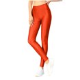 thumbnail image 4 of WLOMHUW Glossy Legging for Women Stretch Slimming Leg Athletic Leggings Lightweight Pants for Dance Orange M, 4 of 7