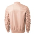 thumbnail image 3 of Ma Croix Mens Ruched Bomber Jacket Lightweight Waterproof Nylon Windbreaker, 3 of 5