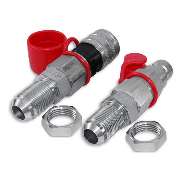 TL25#12 JIC Thread Flat Face Quick Connect Hydraulic Coupler Coupling Bulkhead 1/2" Body Size to Mount Directly on Bobcat Skid Steer Loaders